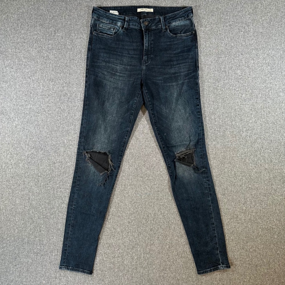 Mavi Jeans Co Mens Distressed Skinny Denim Dark Wash Blue Pants 32x32 Distressed